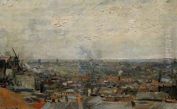 View of Paris from Montmartre Oil Painting by Vincent Van Gogh