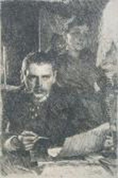 Zorn And His Wife Oil Painting by Anders Zorn