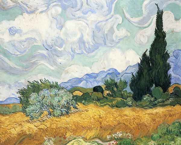 Wheatfield with Cypress I Oil Painting by Vincent Van Gogh