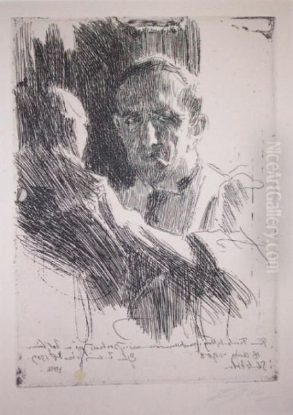 Prince Paul Troubetzkoy Ii (bust) Oil Painting by Anders Zorn