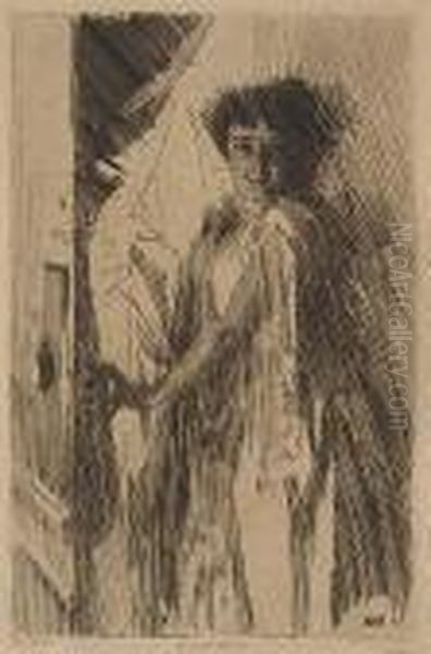 Two Etchings Oil Painting by Anders Zorn