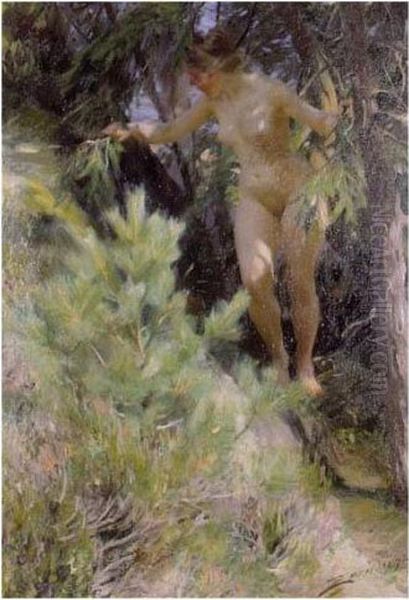 Wood Sprite Oil Painting by Anders Zorn