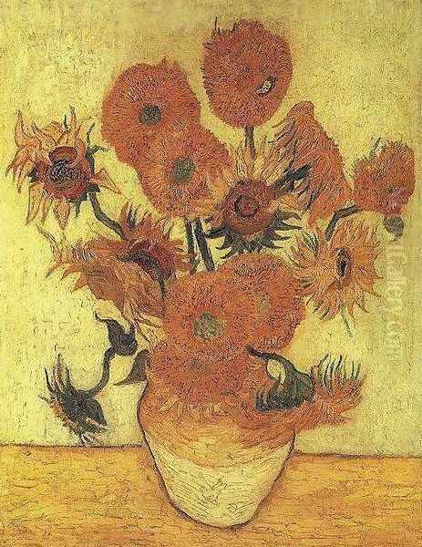 Vase With Fifteen Sunflowers III Oil Painting by Vincent Van Gogh