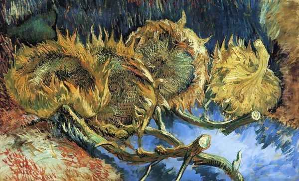 Still Life with Four Sunflowers Oil Painting by Vincent Van Gogh