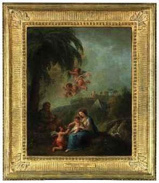 The Holy Family In Egypt Oil Painting by Francesco Zuccarelli