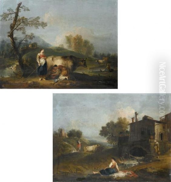 Paesaggio Pastorale Oil Painting by Francesco Zuccarelli