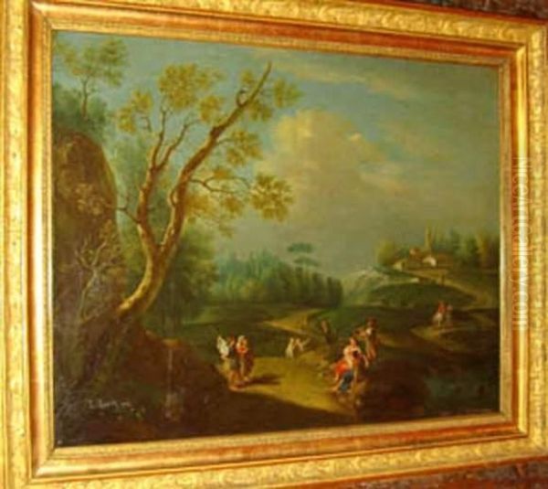 Landscape With Traveller Oil Painting by Francesco Zuccarelli