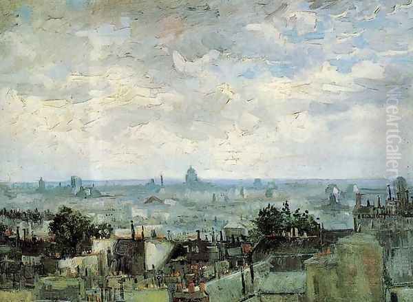 View Of The Roofs Of Paris Oil Painting by Vincent Van Gogh