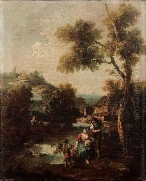 Paesaggio Con Figure Oil Painting by Francesco Zuccarelli