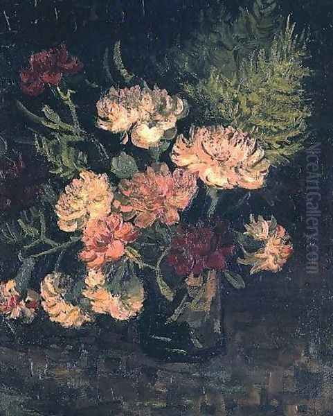 Vase With Carnations III Oil Painting by Vincent Van Gogh