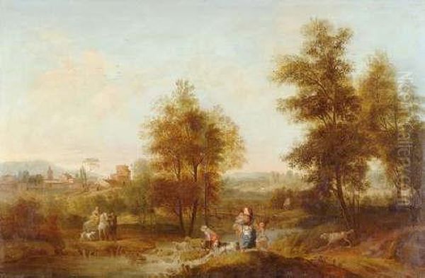 Paysage Fluvial De La Campagne Italienne Oil Painting by Francesco Zuccarelli