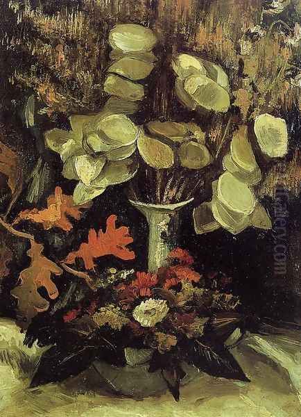 Vase With Honesty Oil Painting by Vincent Van Gogh