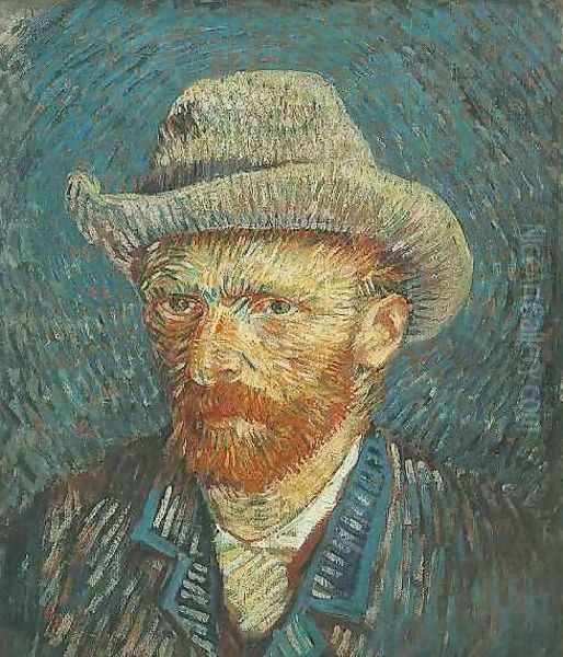 Self Portrait With Grey Felt Hat III Oil Painting by Vincent Van Gogh