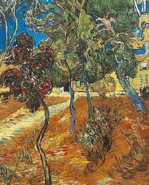 Trees In The Garden Of Saint Paul Hospital IV Oil Painting by Vincent Van Gogh