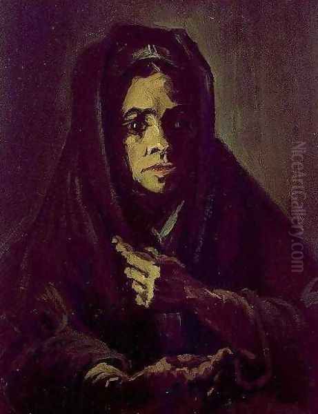 Woman With A Mourning Shawl Oil Painting by Vincent Van Gogh