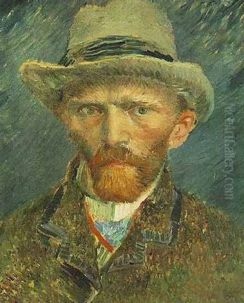 Self Portrait With Grey Felt Hat Oil Painting by Vincent Van Gogh