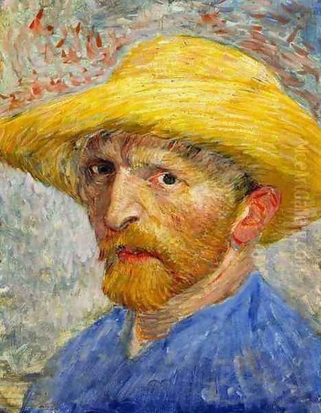 Self Portrait With Straw Hat IV Oil Painting by Vincent Van Gogh