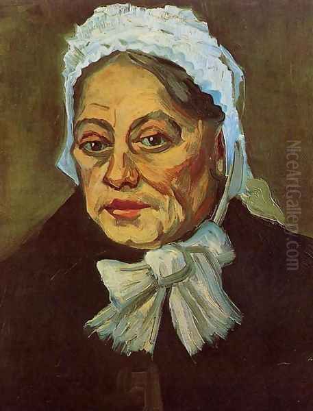 Head Of An Old Woman With White Cap (The Midwife) Oil Painting by Vincent Van Gogh