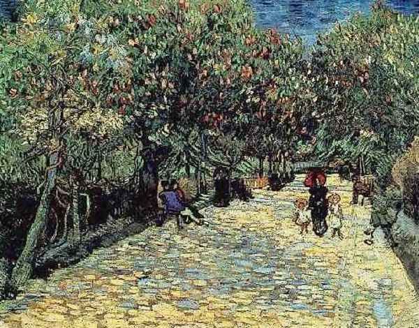 Red Chestnuts In The Public Park At Arles Oil Painting by Vincent Van Gogh