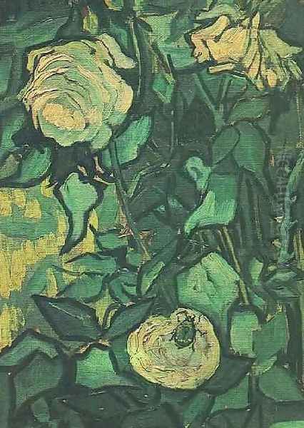 Roses And Beetle Oil Painting by Vincent Van Gogh