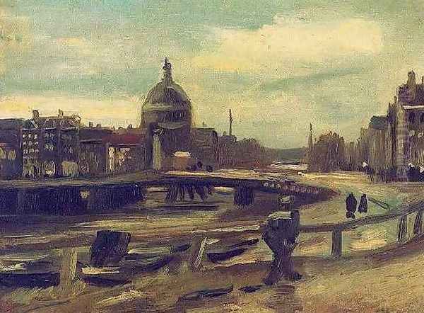 View Of Amsterdam From Central Station Oil Painting by Vincent Van Gogh