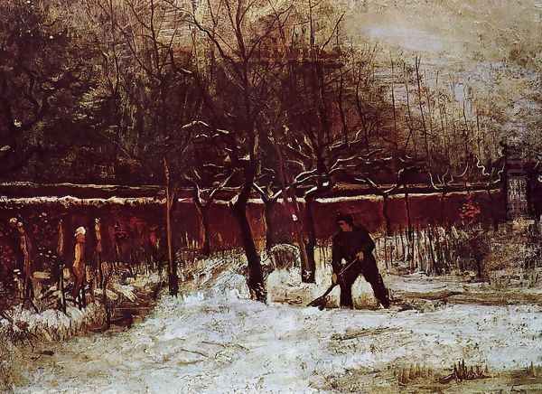 The Parsonage Garden at Nuenen in the Snow Oil Painting by Vincent Van Gogh