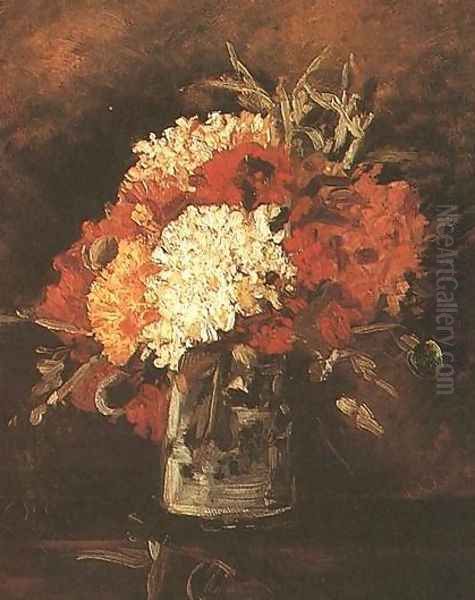 Vase With Carnations II Oil Painting by Vincent Van Gogh