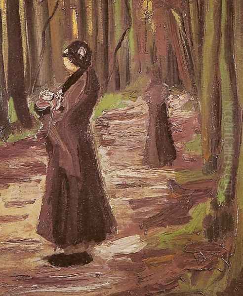 Two Women In The Woods Oil Painting by Vincent Van Gogh