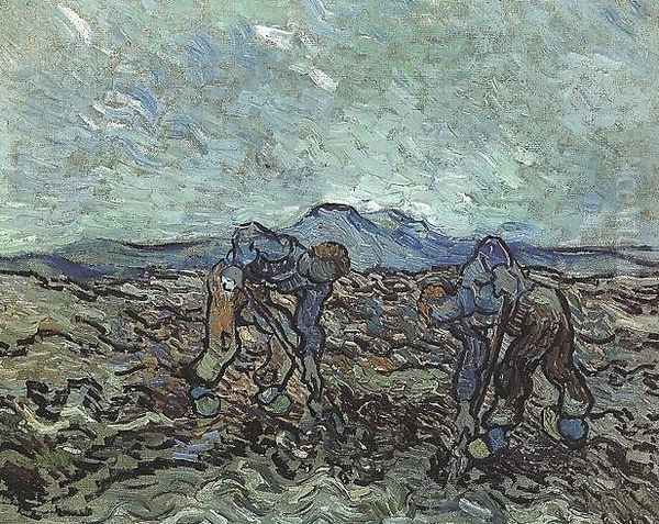 Peasants Lifting Potatoes Oil Painting by Vincent Van Gogh