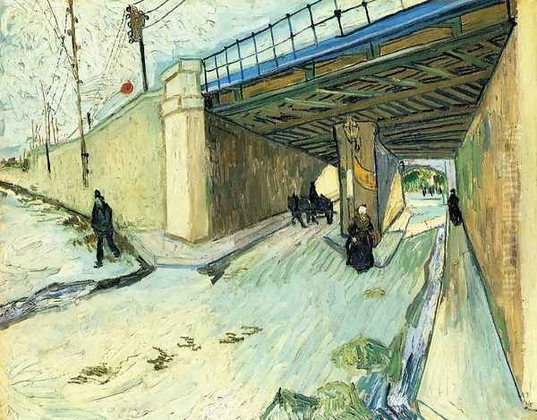 The Railway Bridge Over Avenue Montmajour Arles Oil Painting by Vincent Van Gogh