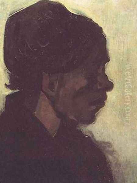 Head Of A Brabant Peasant Woman With Dark Cap Oil Painting by Vincent Van Gogh