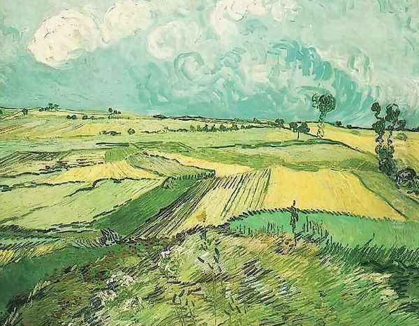 Wheat Fields At Auvers Under Clouded Sky Oil Painting by Vincent Van Gogh