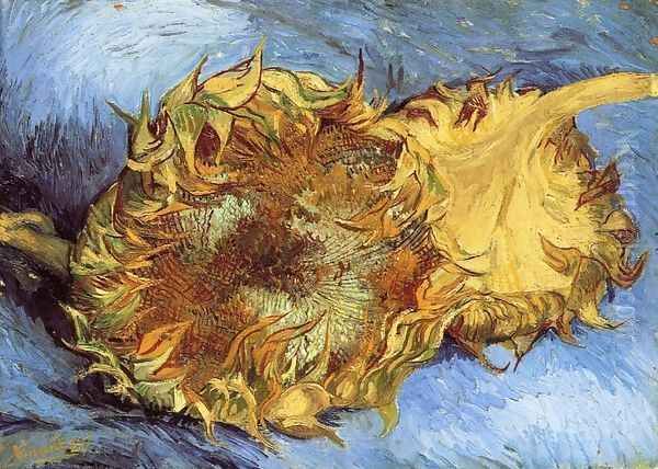 Still Life with Two Sunflowers I Oil Painting by Vincent Van Gogh