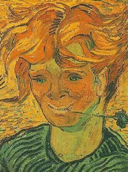 Young Man With Cornflower Oil Painting by Vincent Van Gogh