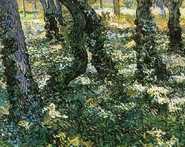 Tree Trunks With Ivy Oil Painting by Vincent Van Gogh