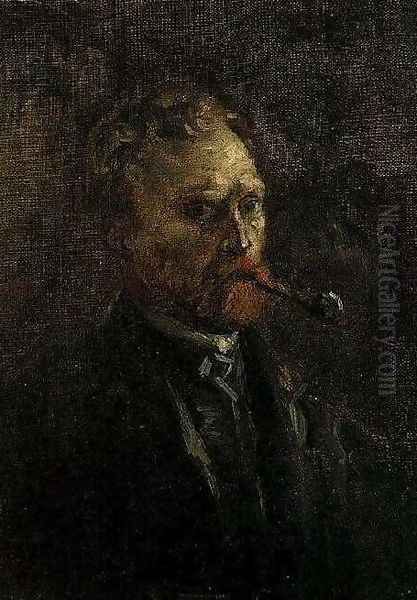 Self Portrait With Pipe II Oil Painting by Vincent Van Gogh