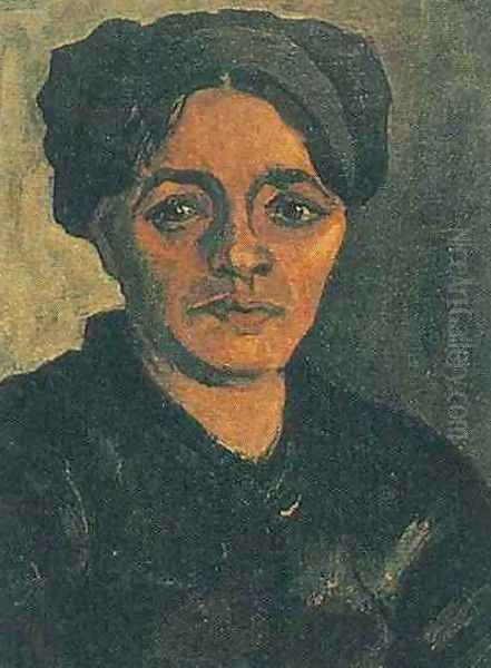 Head Of A Peasant Woman With Dark Cap VIII Oil Painting by Vincent Van Gogh