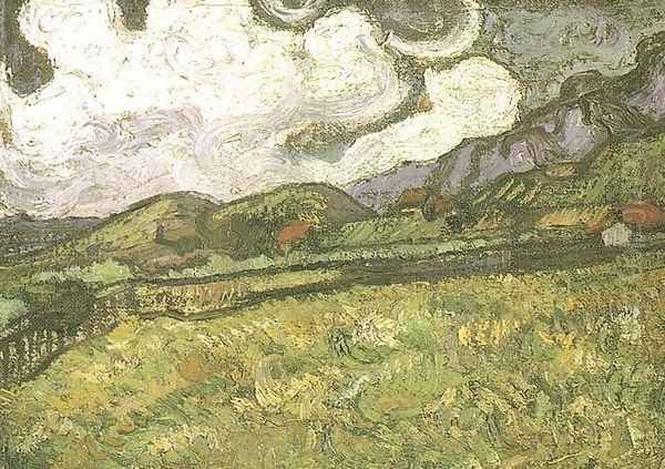 Wheat Field Behind Saint Paul Hospital Oil Painting by Vincent Van Gogh