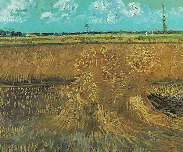 Wheat Field With Sheaves Oil Painting by Vincent Van Gogh