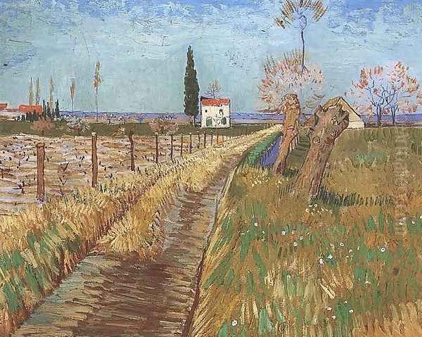 Path Through A Field With Willows Oil Painting by Vincent Van Gogh