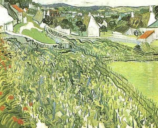 Vineyards With A View Of Auvers Oil Painting by Vincent Van Gogh