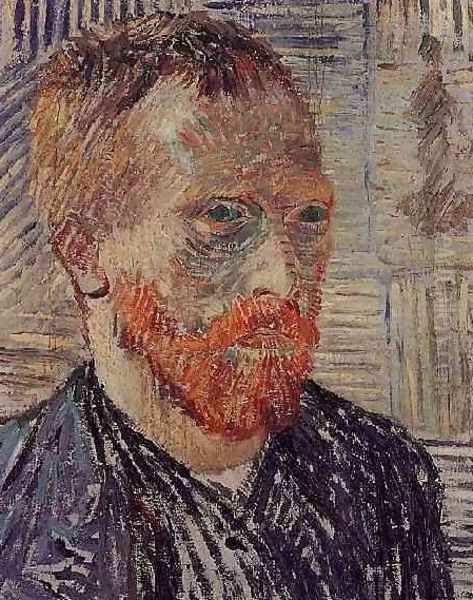 Self Portrait With A Japanese Print Oil Painting by Vincent Van Gogh