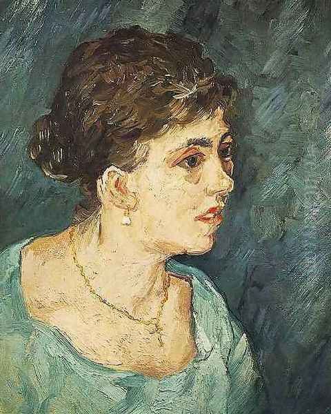 Portrait Of Woman In Blue Oil Painting by Vincent Van Gogh