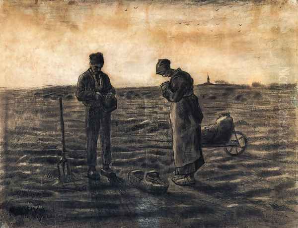 The Evening Prayer (after Millet) Oil Painting by Vincent Van Gogh