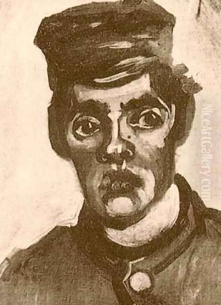 Head Of A Young Peasant In A Peaked Cap II Oil Painting by Vincent Van Gogh