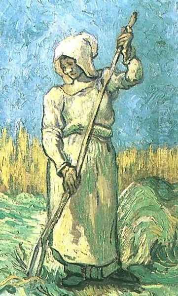 Peasant Woman With A Rake (after Millet) Oil Painting by Vincent Van Gogh