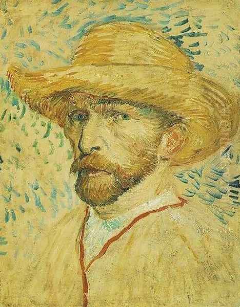 Self Portrait With Straw Hat III Oil Painting by Vincent Van Gogh