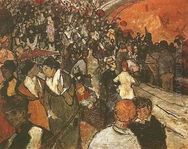 Spectators In The Arena At Arles Oil Painting by Vincent Van Gogh