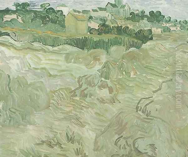 Wheat Fields With Auvers In The Background Oil Painting by Vincent Van Gogh