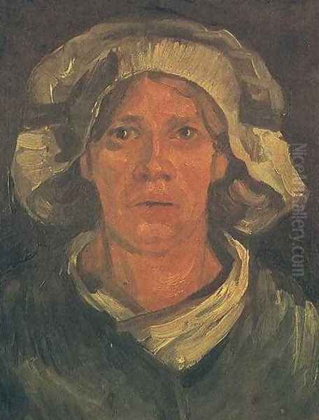 Head Of A Peasant Woman With White Cap V Oil Painting by Vincent Van Gogh